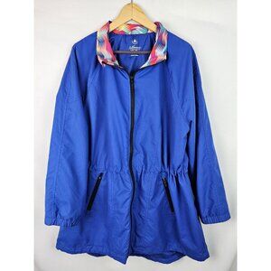 Fullbeauty Sport Women's Jacket Size 2X 18/20 Blue Windbreaker Full Zip